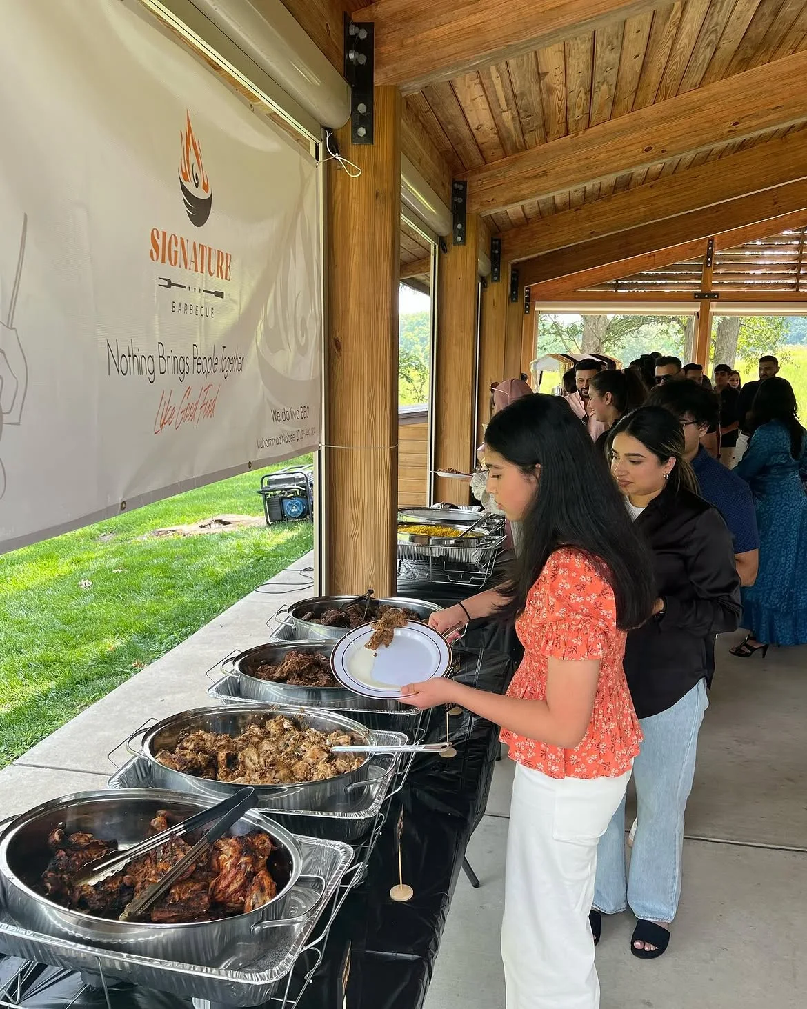 Buffet at a Signature Barbecue catered event
